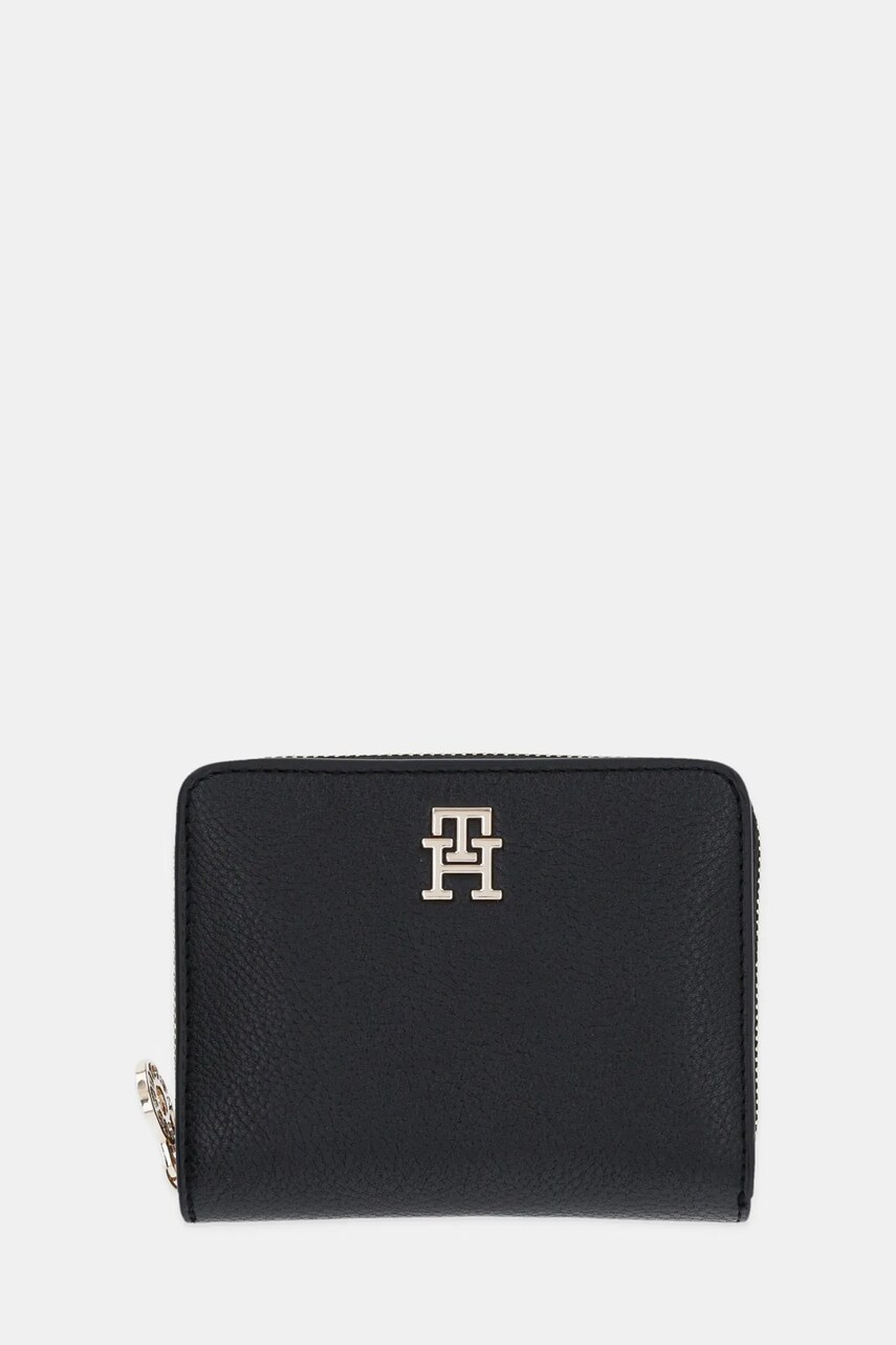 Levně Peněženka Tommy Hilfiger dámská, černá barva, AW0AW17473