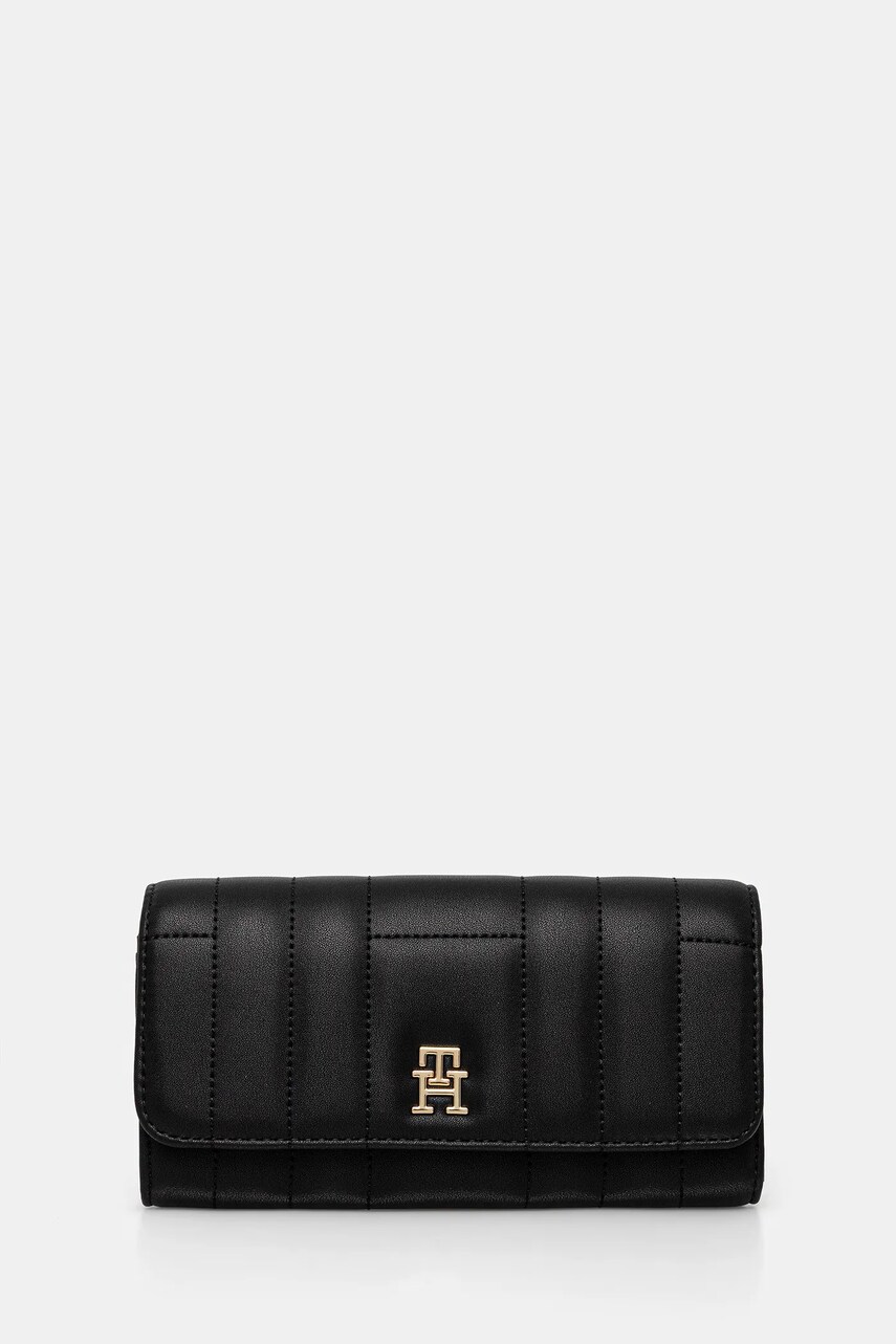 Levně Peněženka Tommy Hilfiger dámská, černá barva, AW0AW17475