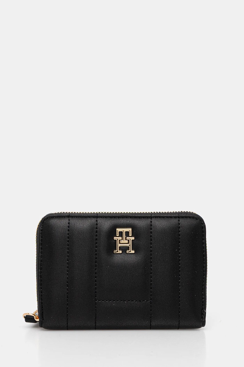 Levně Peněženka Tommy Hilfiger dámská, černá barva, AW0AW17476