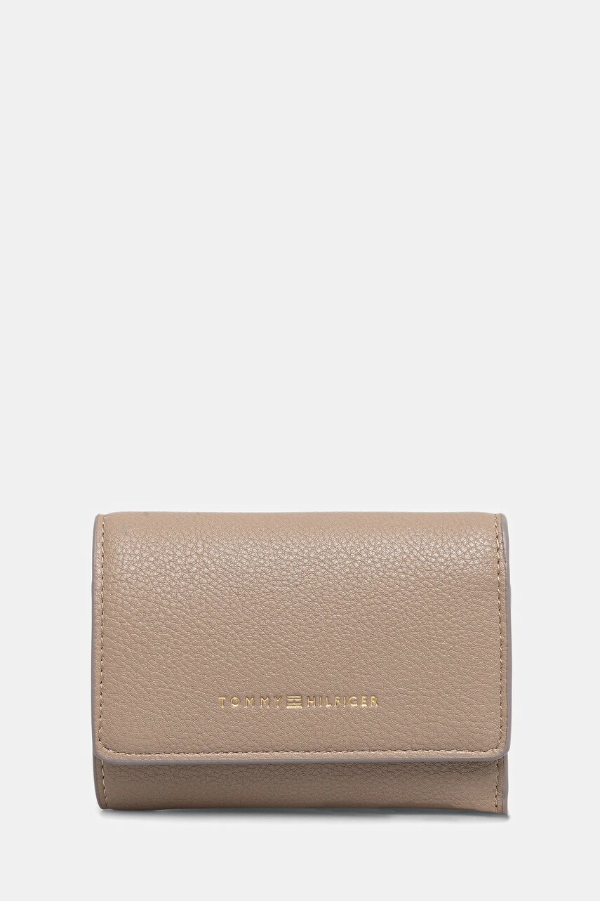 Levně Peněženka Tommy Hilfiger dámská, béžová barva, AW0AW17477