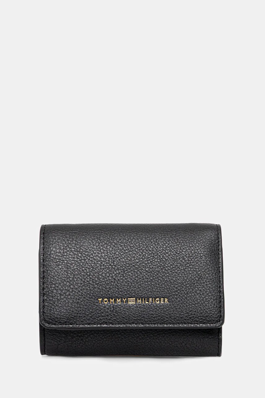 Levně Peněženka Tommy Hilfiger dámská, černá barva, AW0AW17477