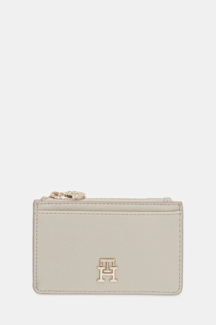 Levně Peněženka Tommy Hilfiger dámská, béžová barva, AW0AW17481