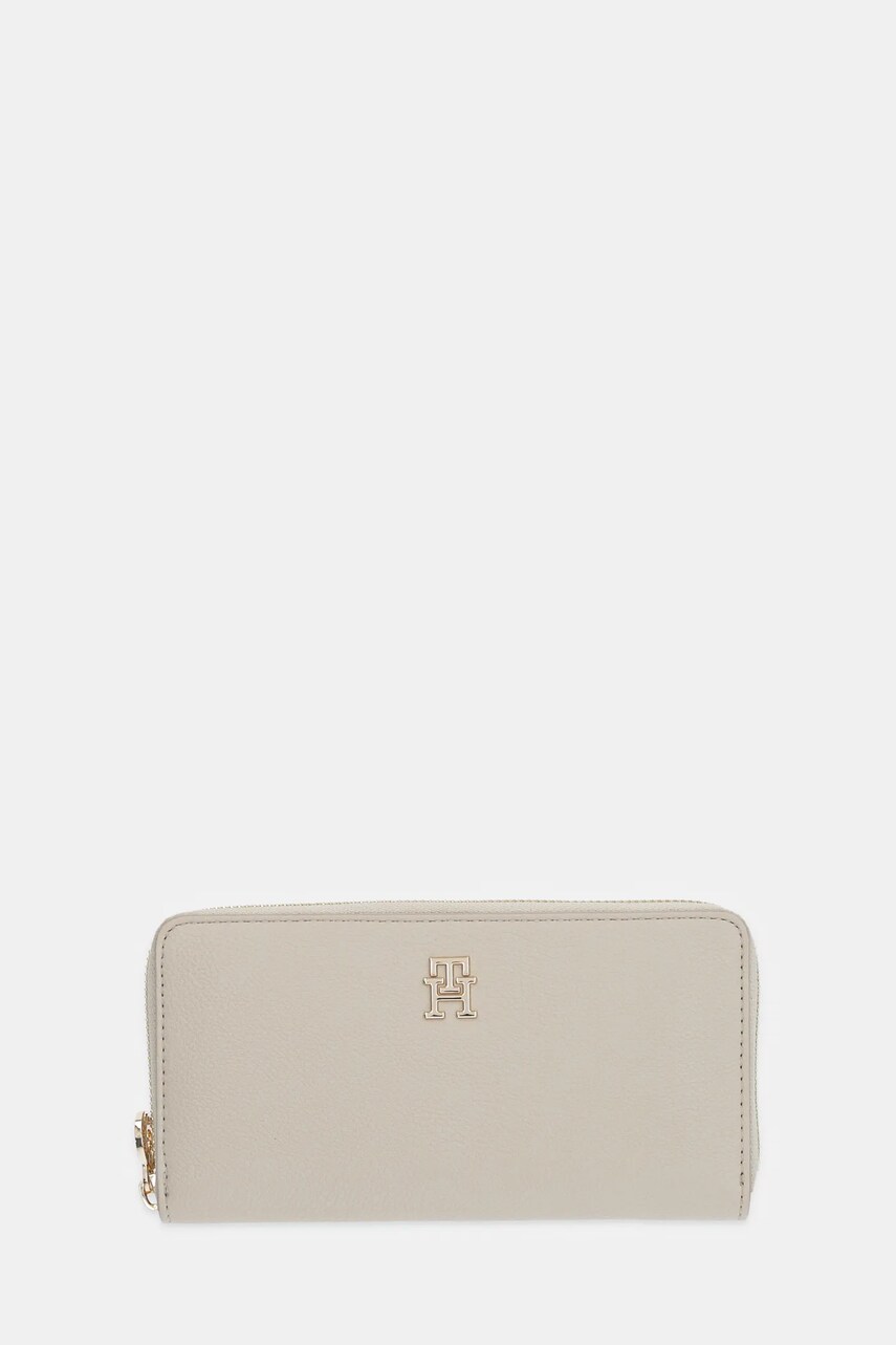 Levně Peněženka Tommy Hilfiger dámská, béžová barva, AW0AW17482