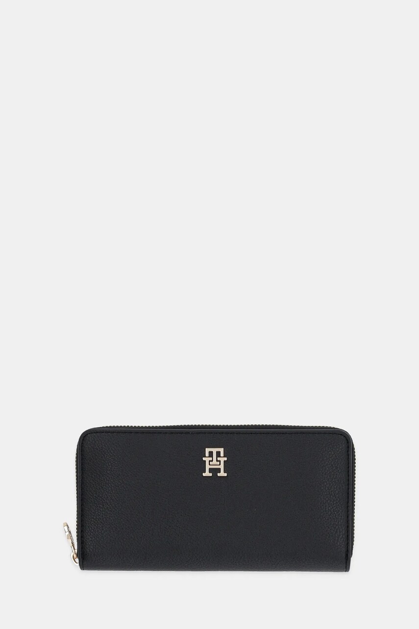 Levně Peněženka Tommy Hilfiger dámská, černá barva, AW0AW17482