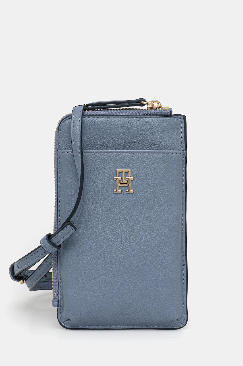 Levně Peněženka Tommy Hilfiger dámská, modrá barva, AW0AW17512