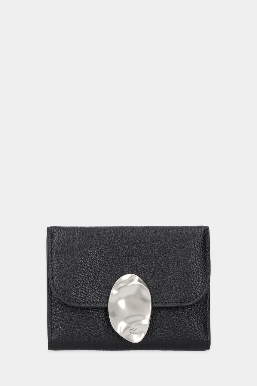 Levně Kožené pouzdro na karty Calvin Klein černá barva, LV04F1062G