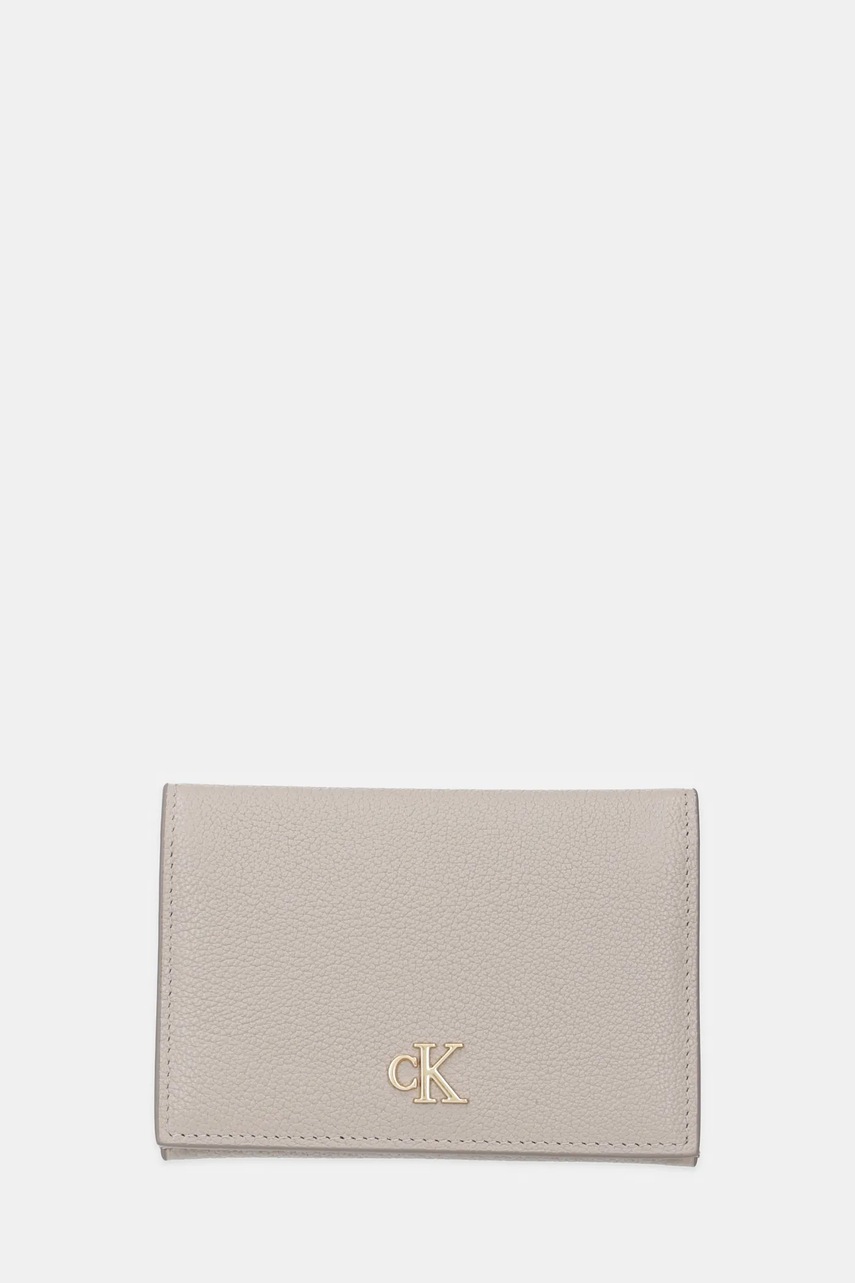 Levně Pouzdro na karty Calvin Klein béžová barva, LV04F1063G