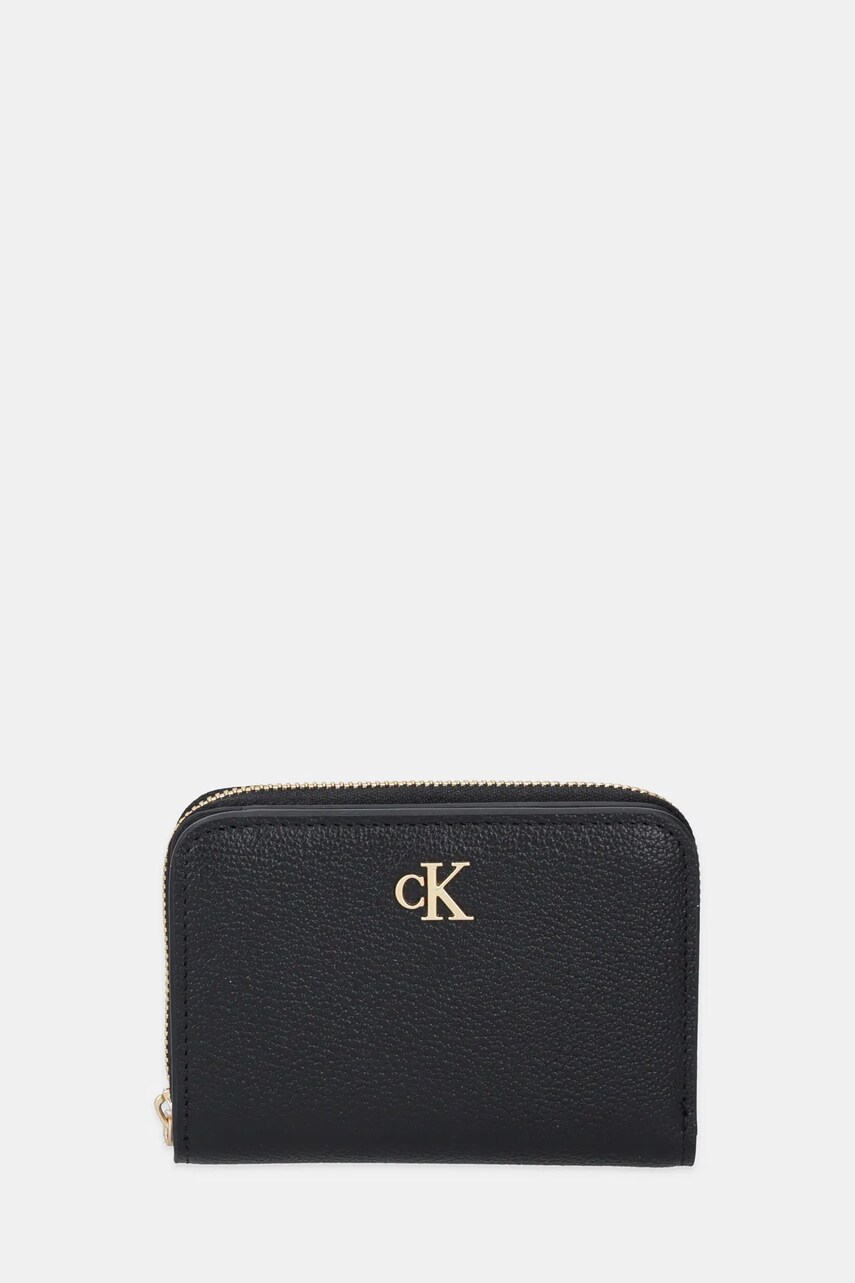 Levně Kožená peněženka Calvin Klein dámská, černá barva, LV04F1064G