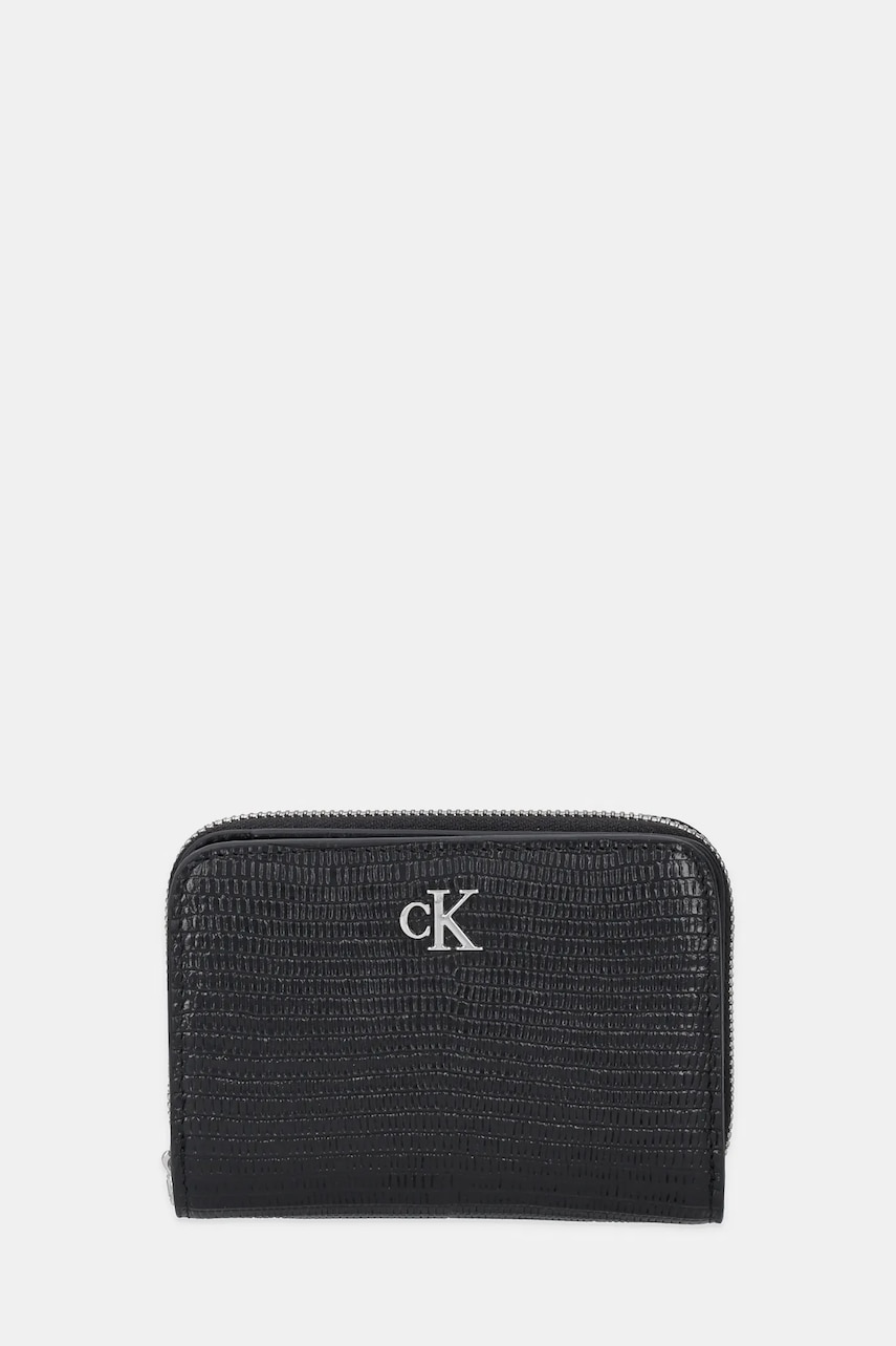 Levně Kožená peněženka Calvin Klein dámská, černá barva, LV04F1067G