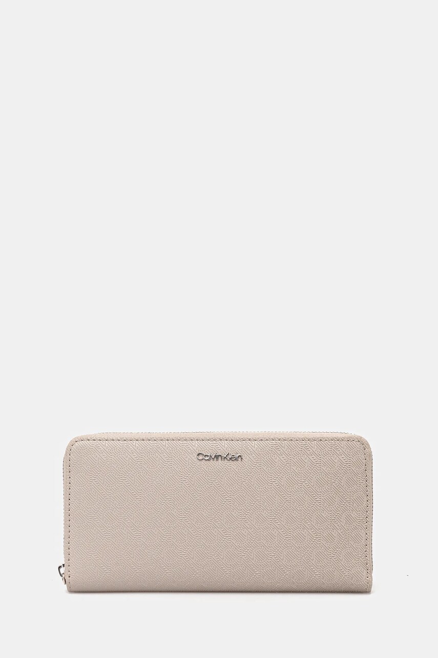 Levně Peněženka Calvin Klein dámská, béžová barva, LV04F1073G