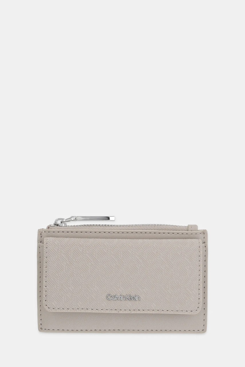 Levně Peněženka Calvin Klein dámská, béžová barva, LV04F1036G