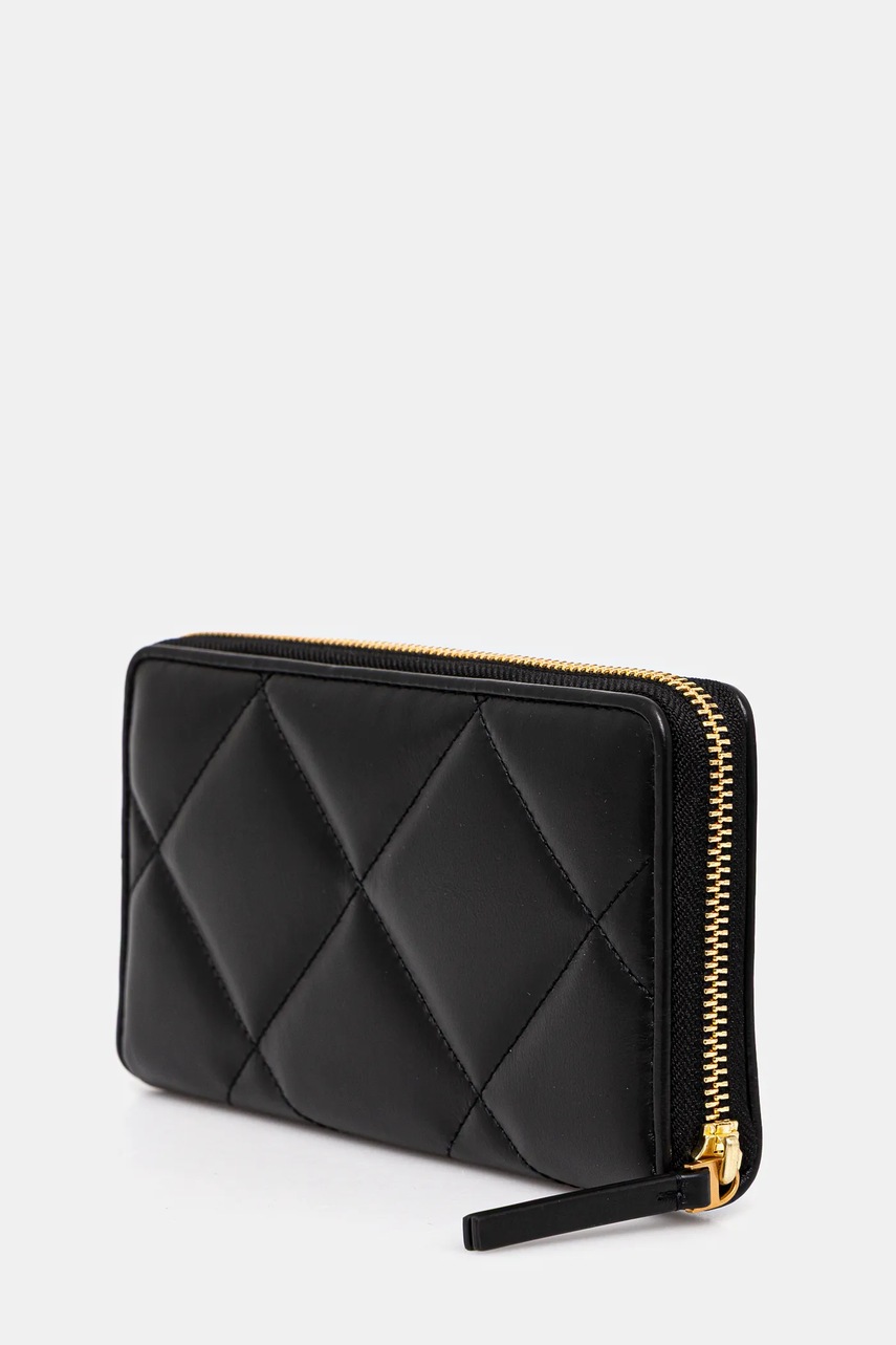 Кожаный кошелек Tory Burch Kira Diamond Quilt цвет чёрный 154989-001