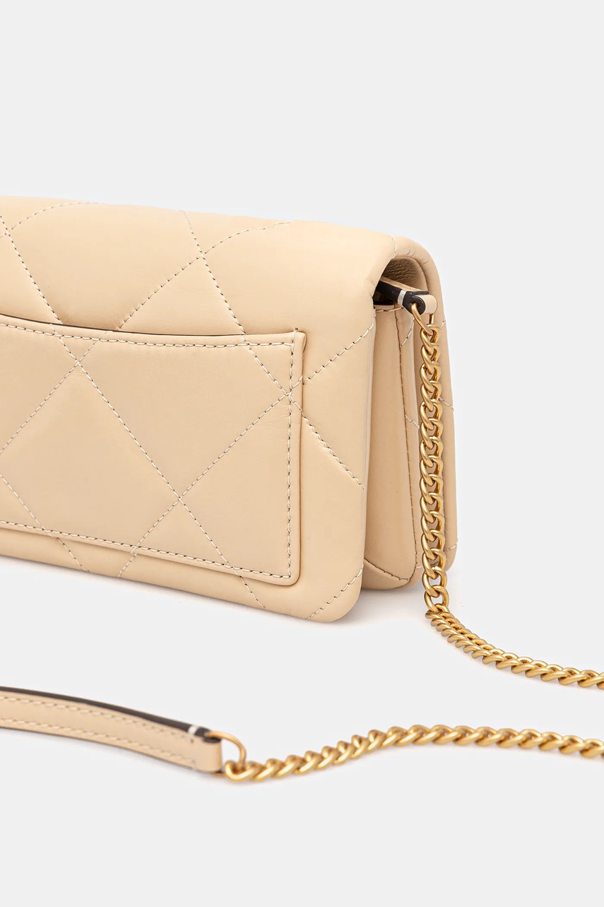 Δερμάτινη τσάντα Tory Burch Kira Diamond Quilt χρώμα: μπεζ, 158624-700 φωτογραφία