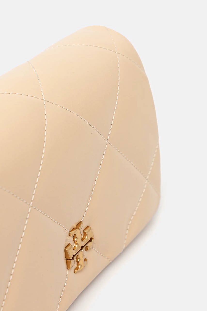 Δερμάτινη τσάντα Tory Burch Kira Diamond Quilt χρώμα: μπεζ, 158624-700 φωτογραφία