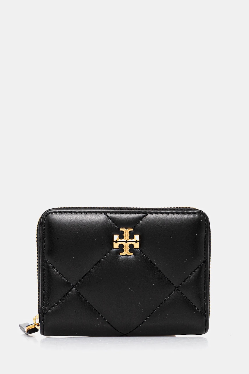 Tory Burch portofel de piele Kira Diamond Quilt culoarea negru, 159791-001