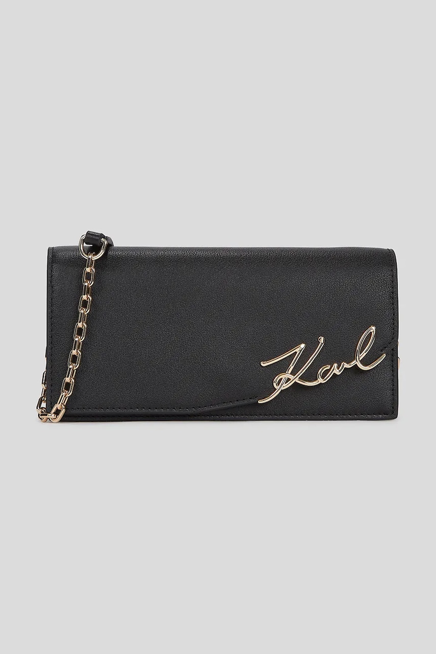 Karl Lagerfeld portofel de piele culoarea negru, A3W32021