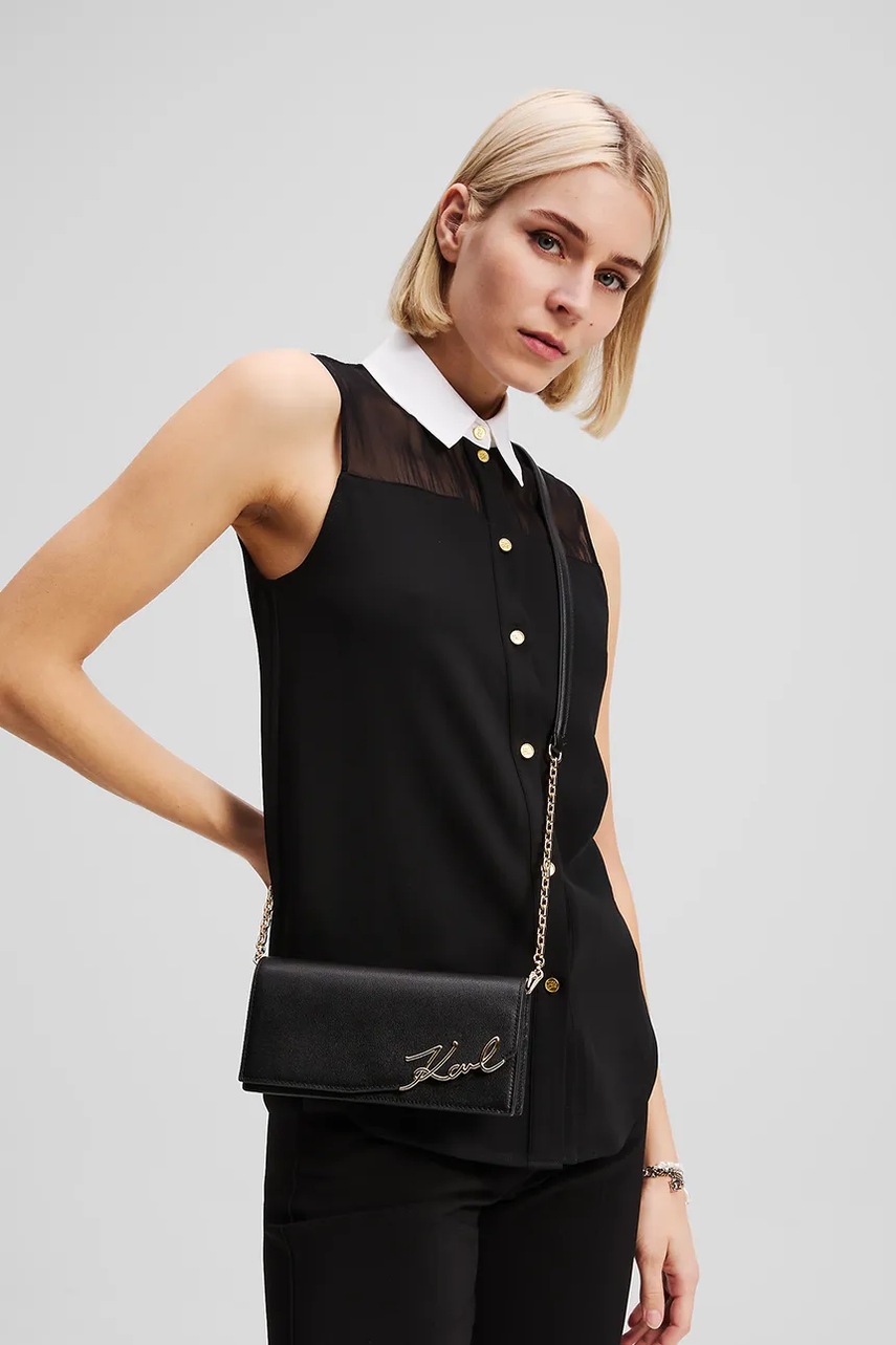 Кожаный кошелек Karl Lagerfeld цвет чёрный A3W32021