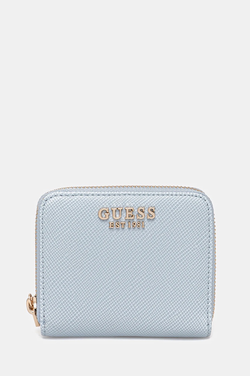 Levně Peněženka Guess LAUREL dámská, modrá barva, SWZG74 59137
