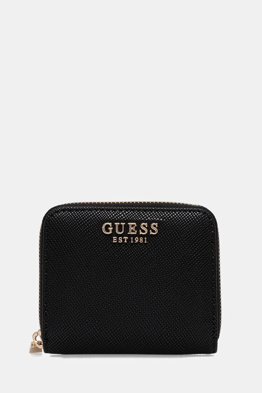 Levně Peněženka Guess LAUREL dámská, černá barva, SWZG74 59137