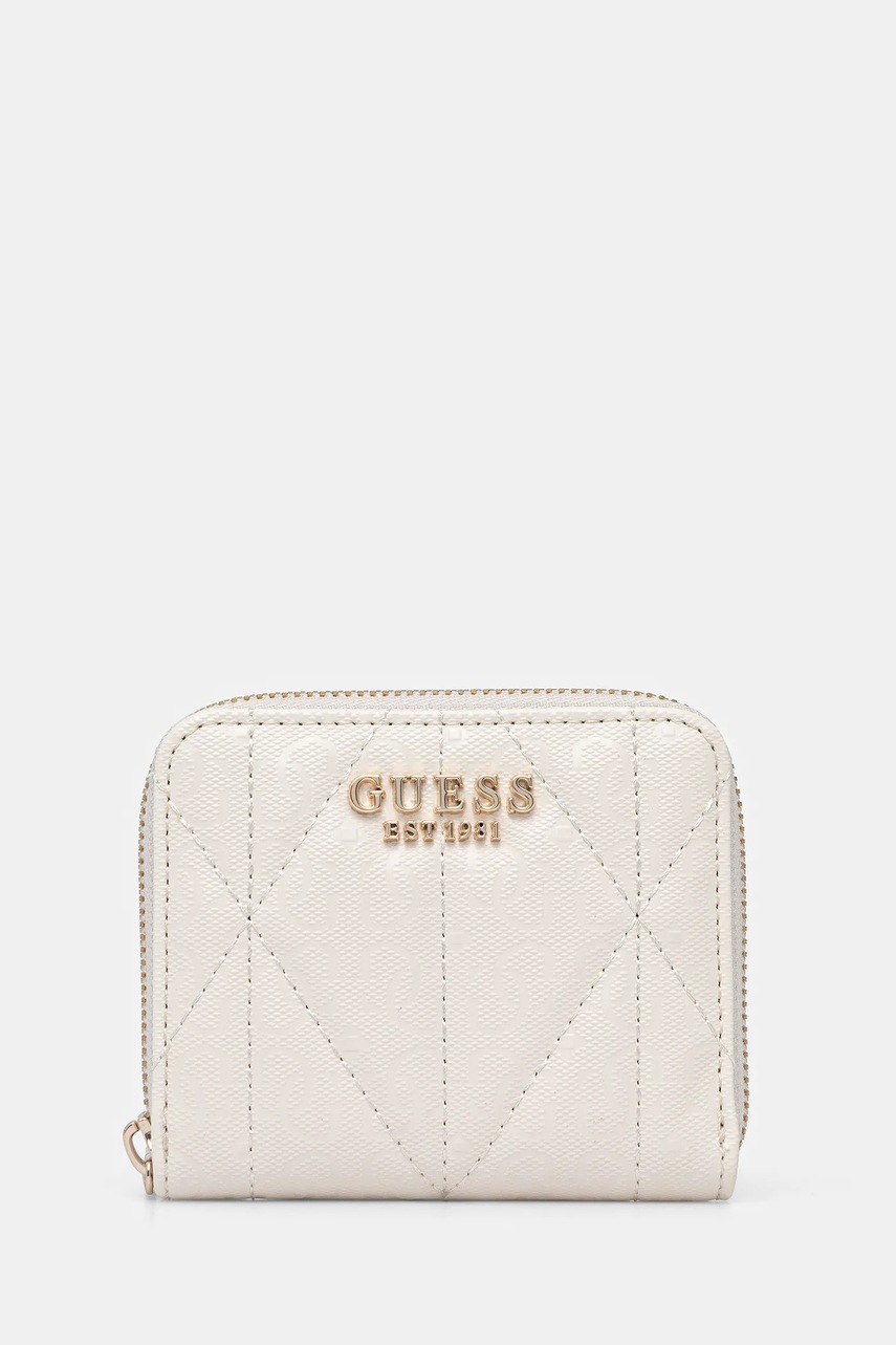 Levně Peněženka Guess ALDINA dámská, béžová barva, SWGG96 63137