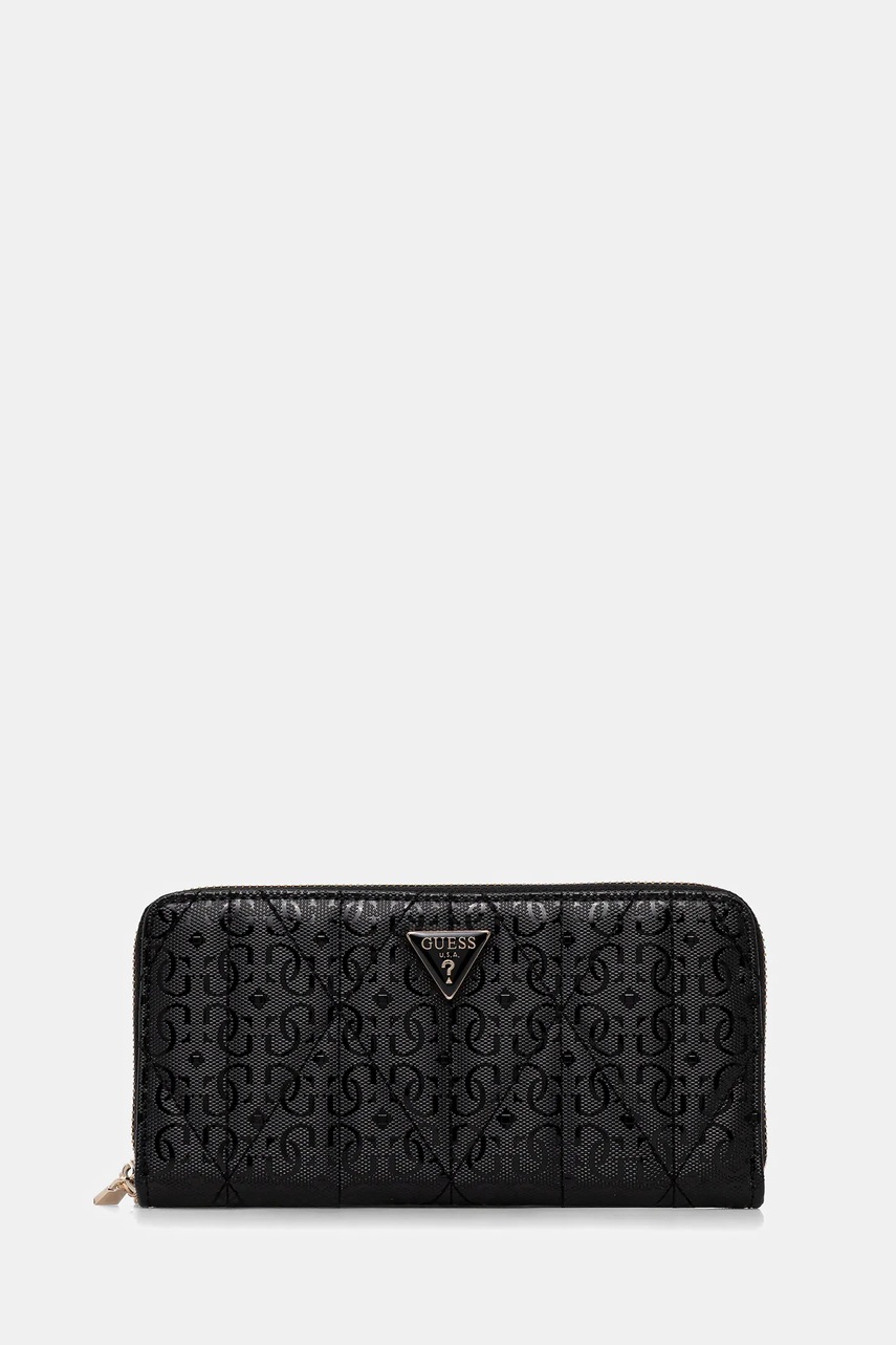 Levně Peněženka Guess ALDINA dámská, černá barva, SWGG96 63146