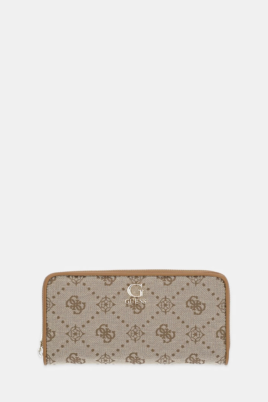 Levně Peněženka Guess NEDA dámská, béžová barva, SWJP96 54146