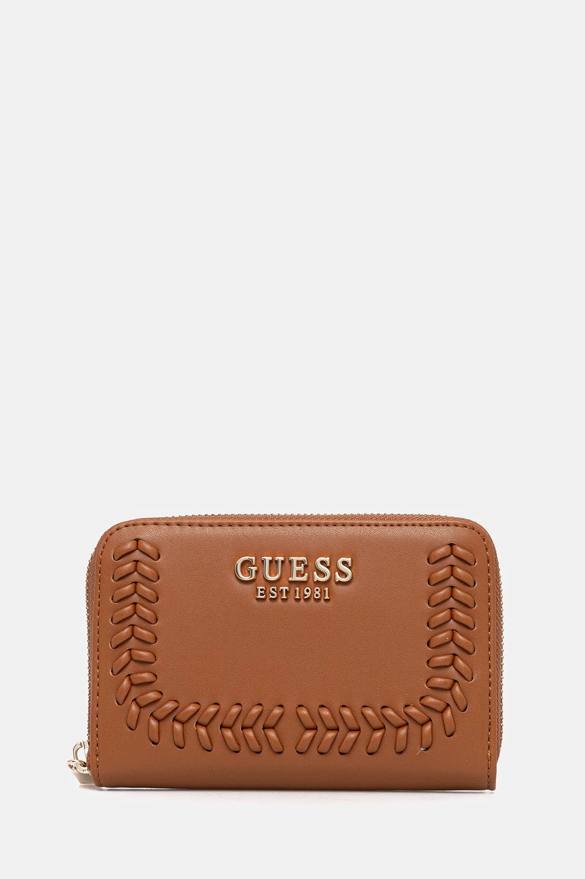 Levně Peněženka Guess TATUM dámská, hnědá barva, SWNG96 67140
