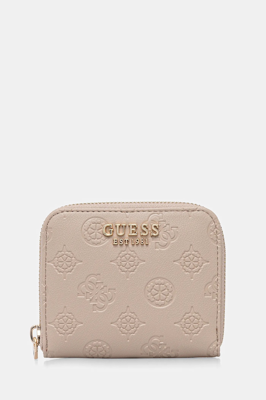 Levně Peněženka Guess PHOEBE dámská, béžová barva, SWPD96 65137