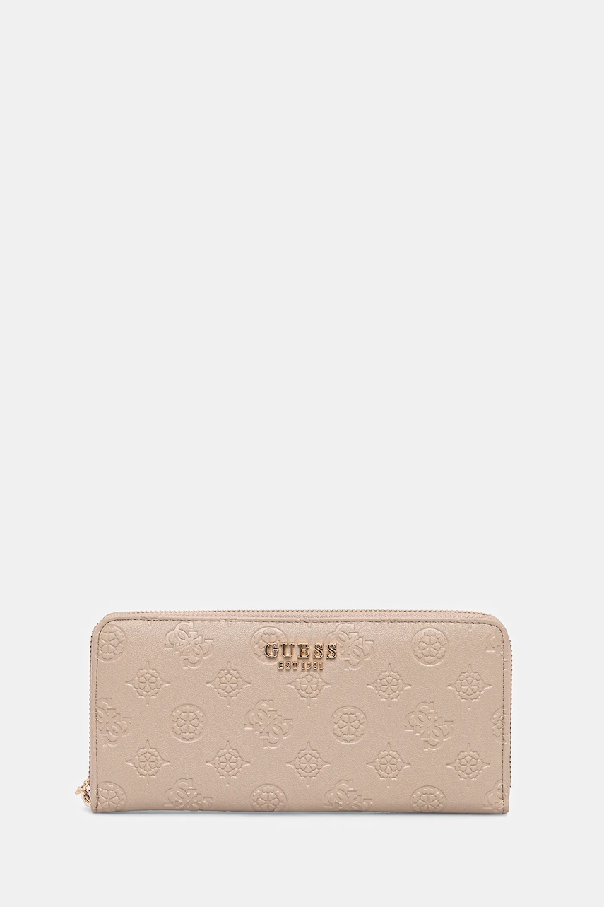 Levně Peněženka Guess PHOEBE dámská, béžová barva, SWPD96 65146