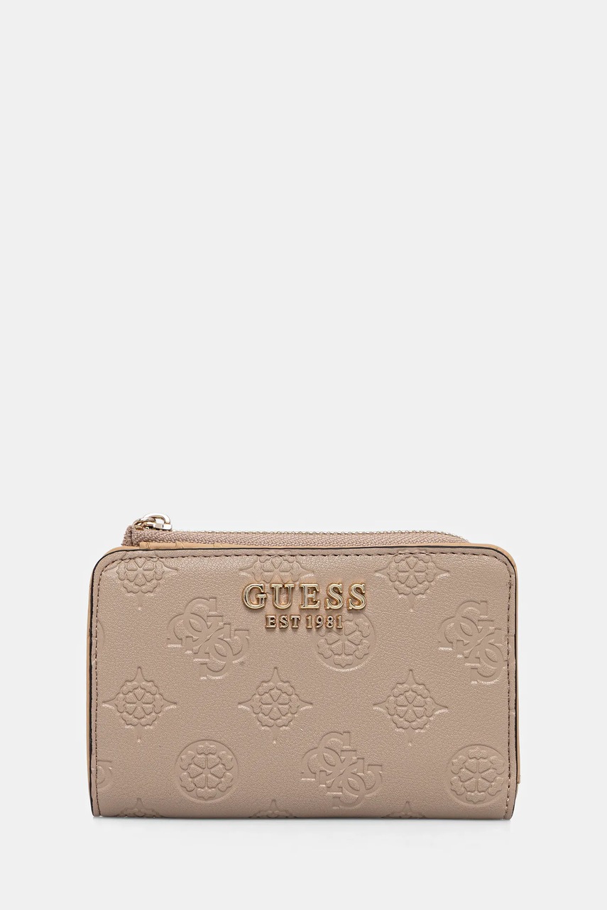 Levně Peněženka Guess PHOEBE dámská, béžová barva, SWPD96 65156
