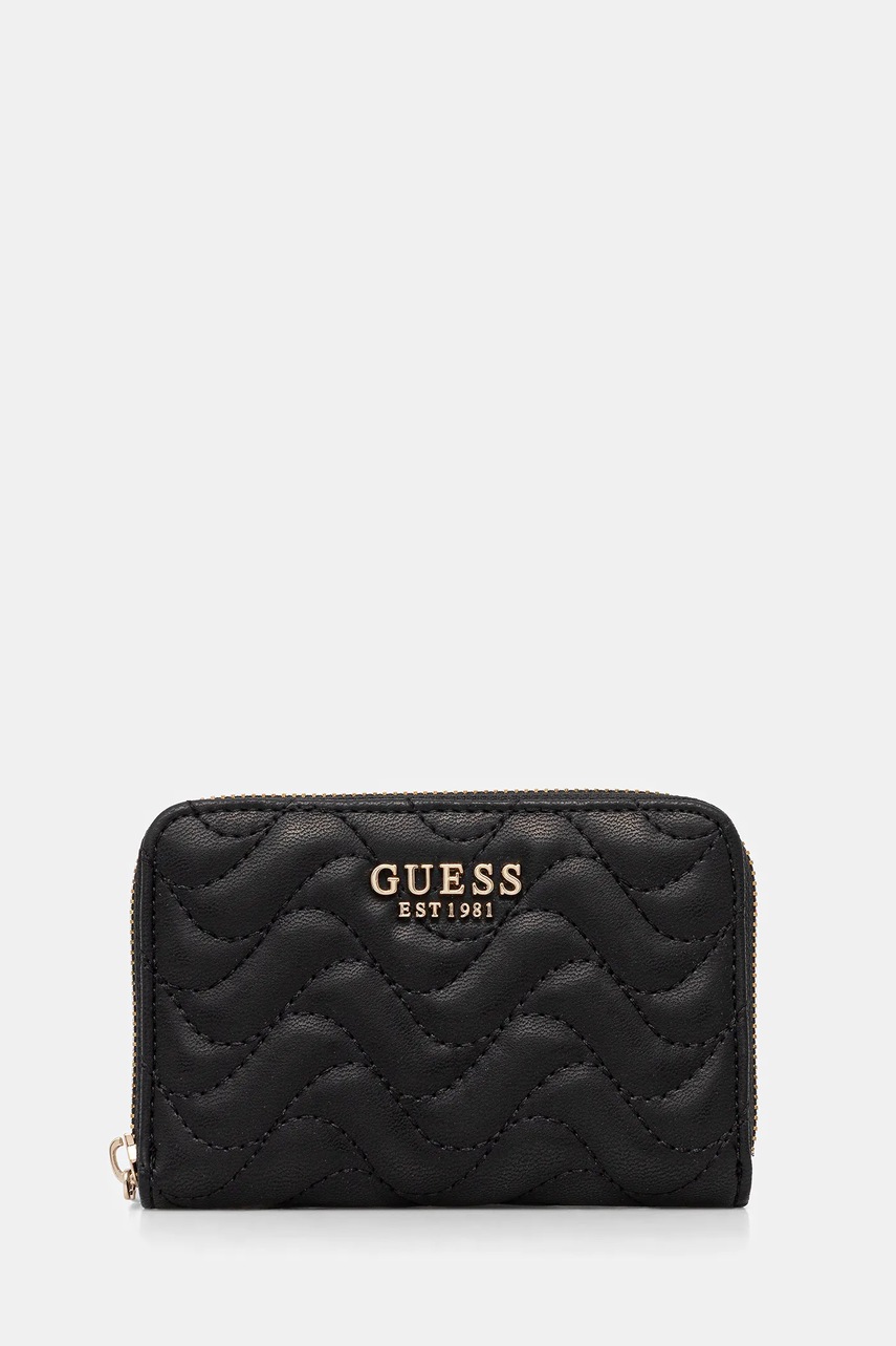 Levně Peněženka Guess MELISANDRA dámská, černá barva, SWQG96 53140