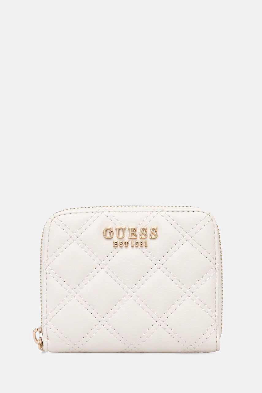 Levně Peněženka Guess GIULLY dámská, béžová barva, SWQG96 73137