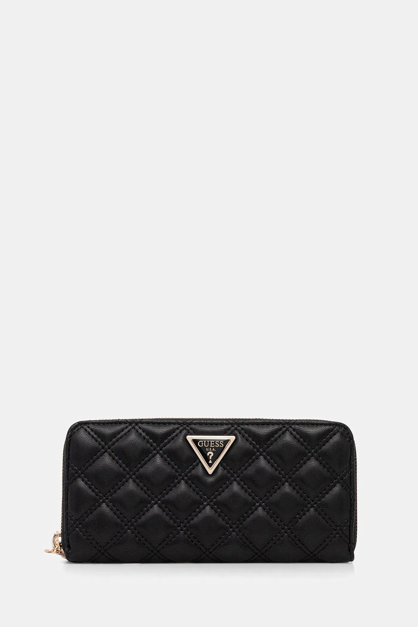 Levně Peněženka Guess GIULLY dámská, černá barva, SWQG96 73146