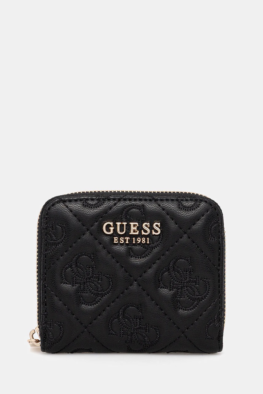 Levně Peněženka Guess ADELASIA dámská, černá barva, SWQL96 58137