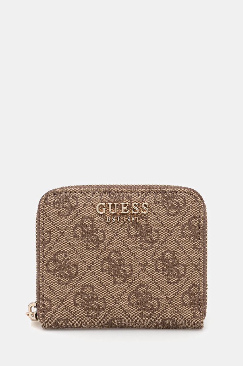 Levně Peněženka Guess LAUREL dámská, béžová barva, SWSG74 59137