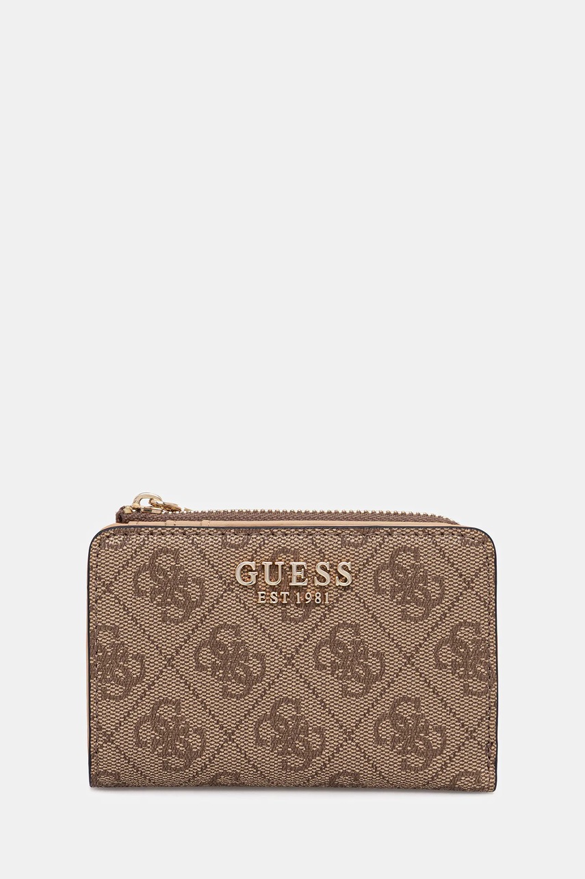 Levně Peněženka Guess LAUREL dámská, béžová barva, SWSG74 59156