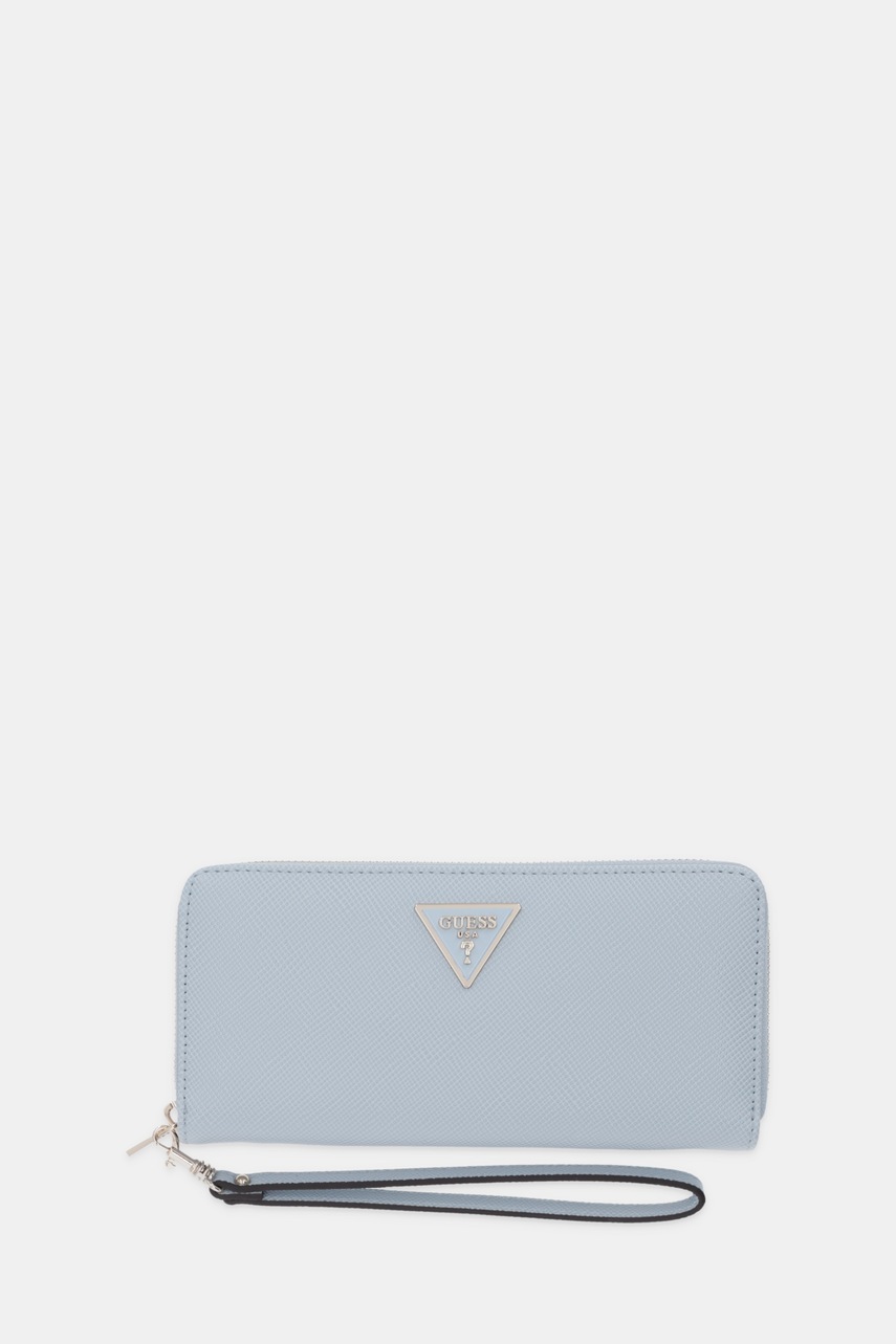 Levně Peněženka Guess LAUREL dámská, modrá barva, SWZG74 59146