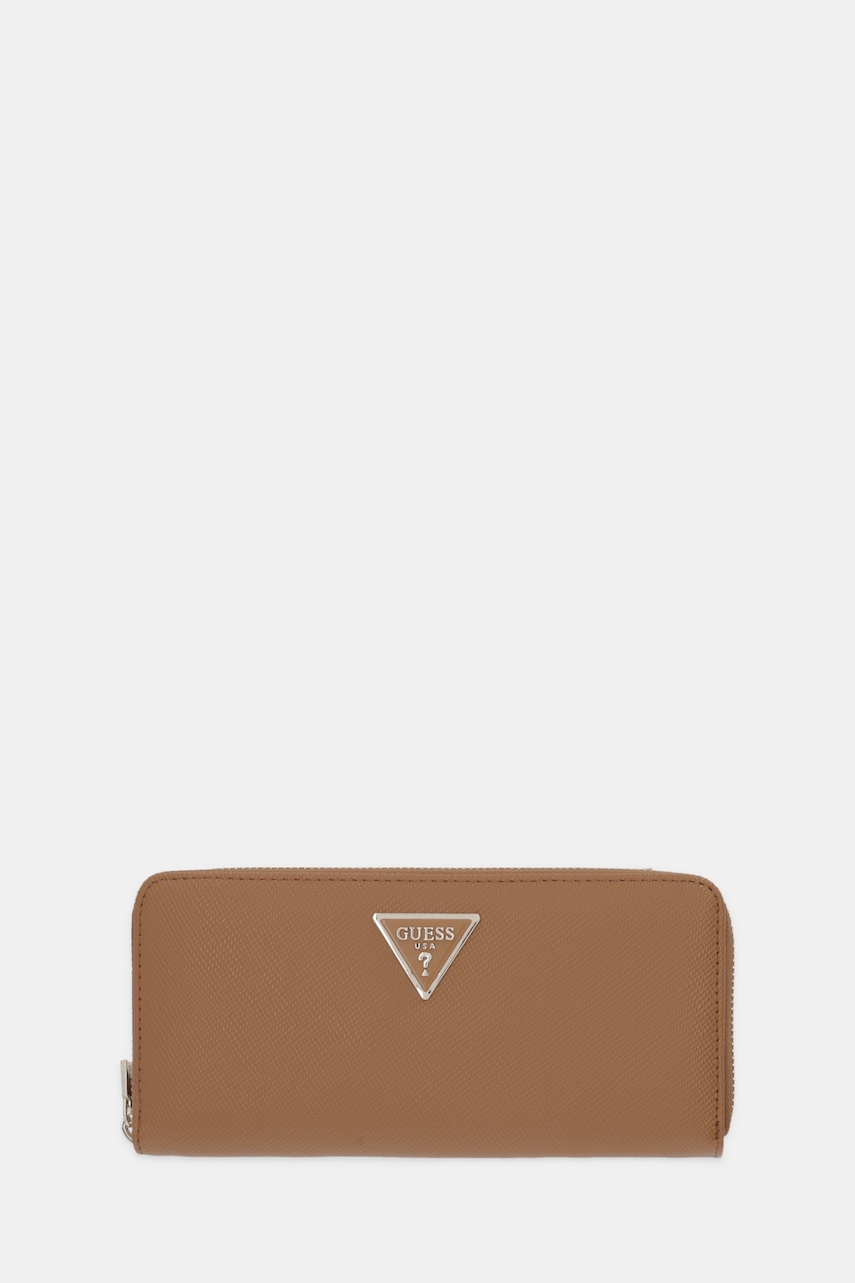 Levně Peněženka Guess LAUREL dámská, hnědá barva, SWZG74 59146