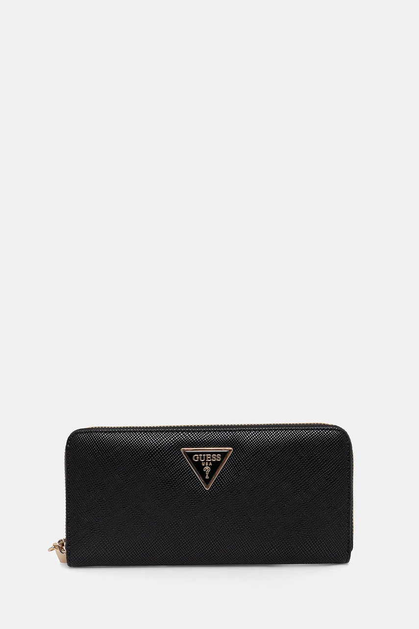 Levně Peněženka Guess LAUREL dámská, černá barva, SWZG74 59146