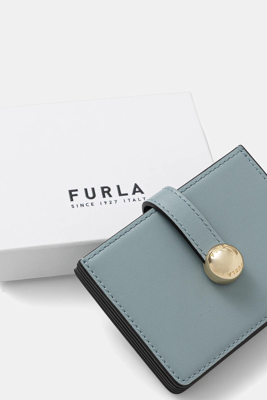 Δερμάτινη θήκη για κάρτες Furla χρώμα: γκρι, WP00549.AX0733.4247S φωτογραφία