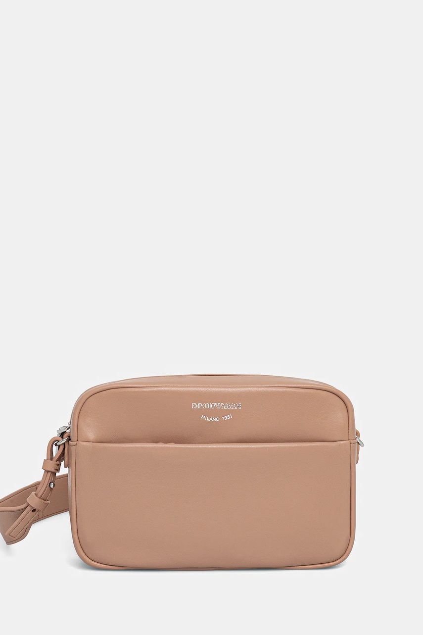 Emporio Armani poșetă de piele culoarea bej, EW003032 AF19229