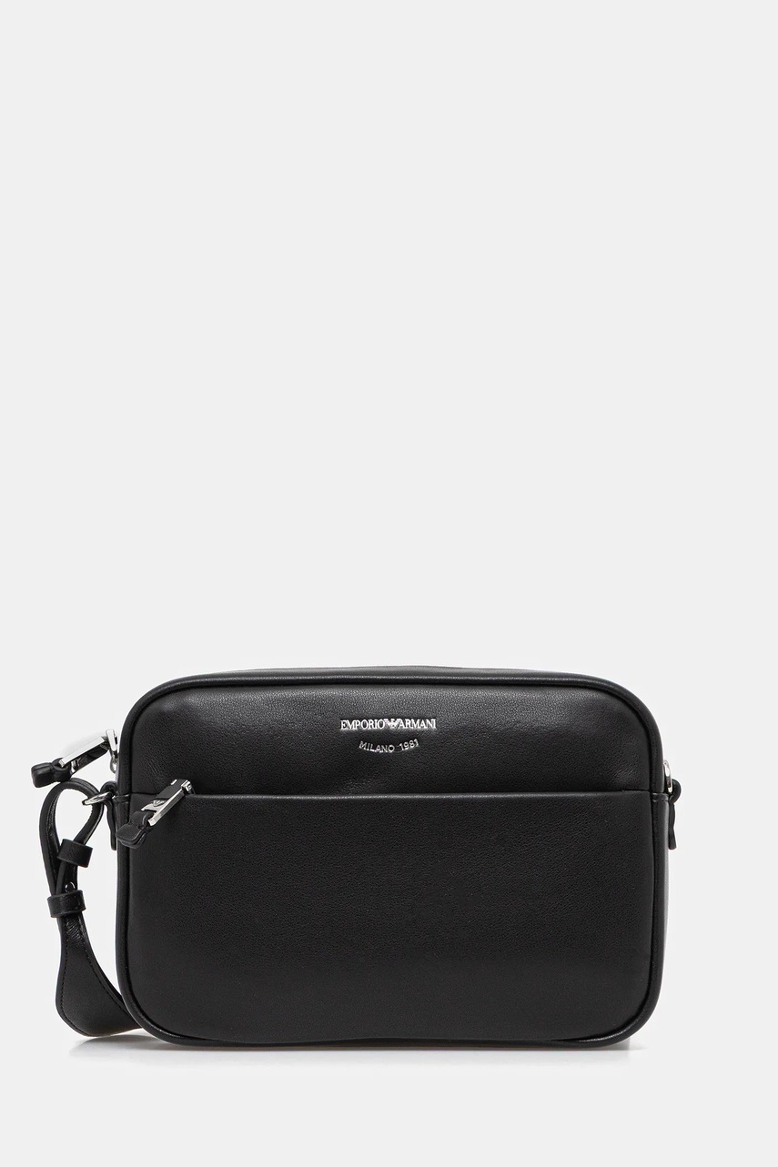 Levně Kožená kabelka Emporio Armani černá barva, EW003032 AF19229