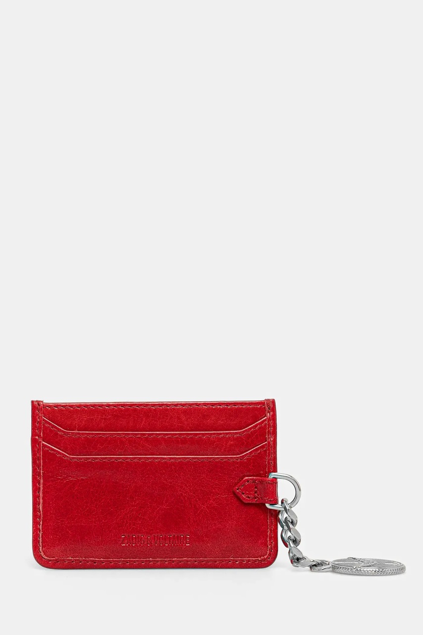 Кожаный чехол на карты ZADIG&VOLTAIRE цвет красный LWBA02517