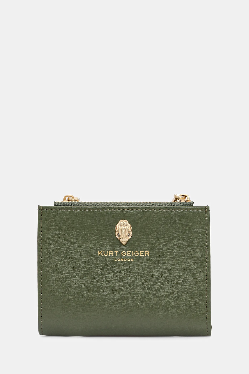Kurt Geiger London portofel de piele SHOREDITCH culoarea verde, 9342075109