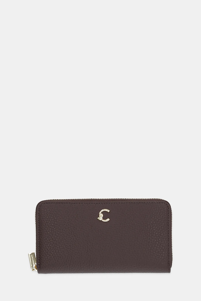 Coccinelle portofel de piele COCCINELLE C-ME culoarea maro, E2.SSL.11.32.21