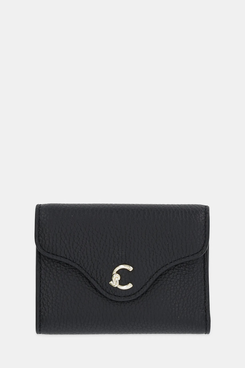 Coccinelle portofel de piele COCCINELLE C-ME culoarea negru, E2.SSL.11.F0.21