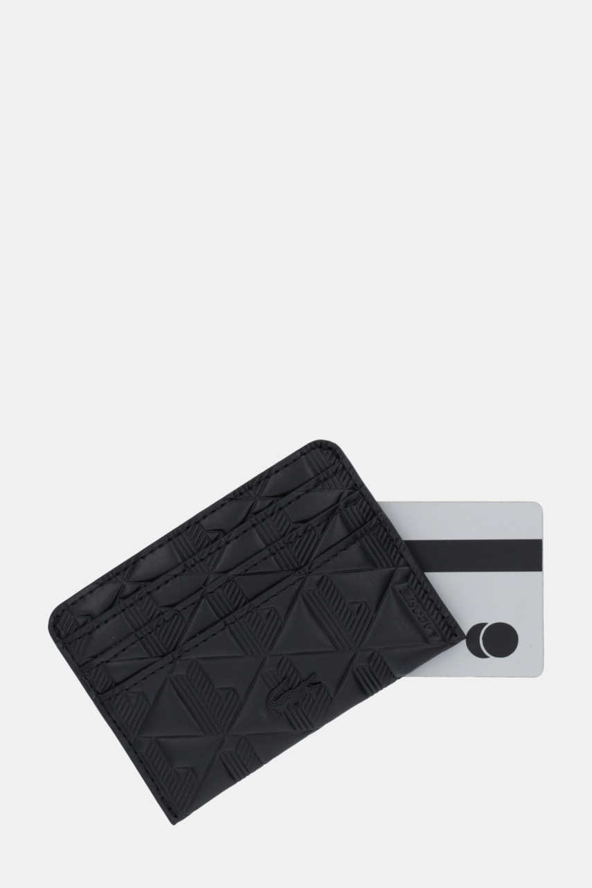 Δερμάτινη θήκη για κάρτες Lacoste χρώμα: μαύρο, NF4828MH φωτογραφία