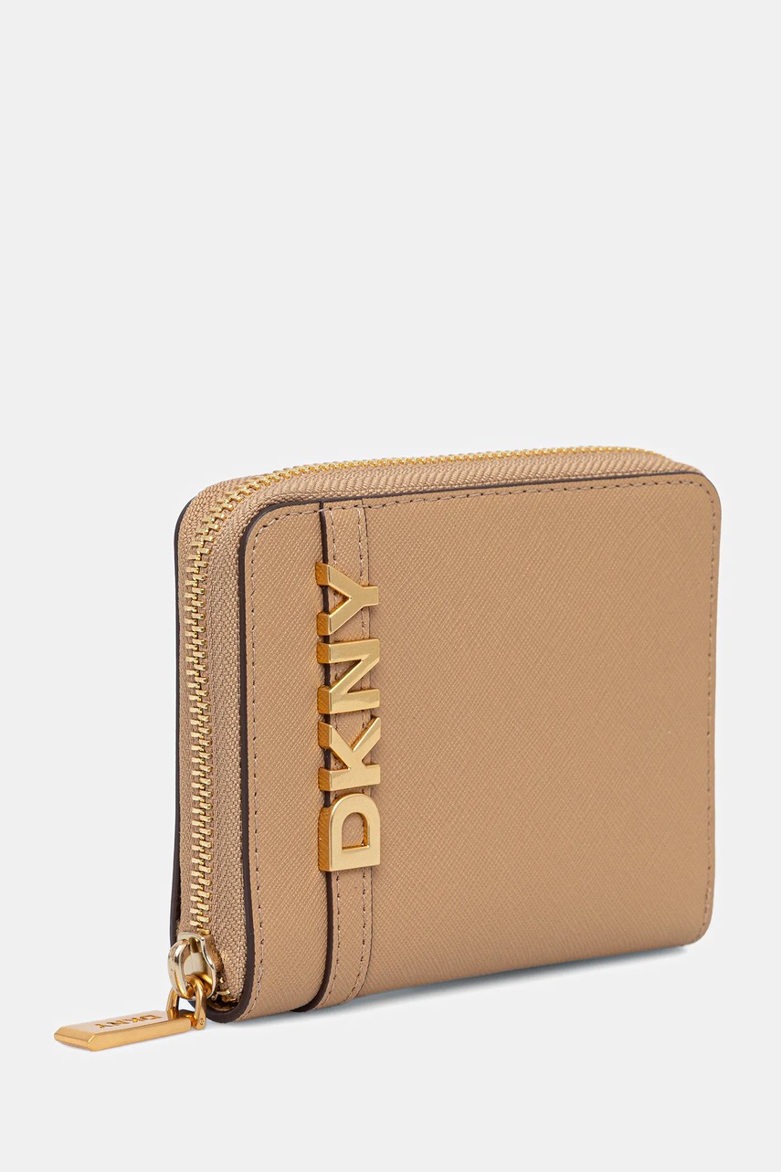 Кожаный кошелек Dkny цвет бежевый R521KM25