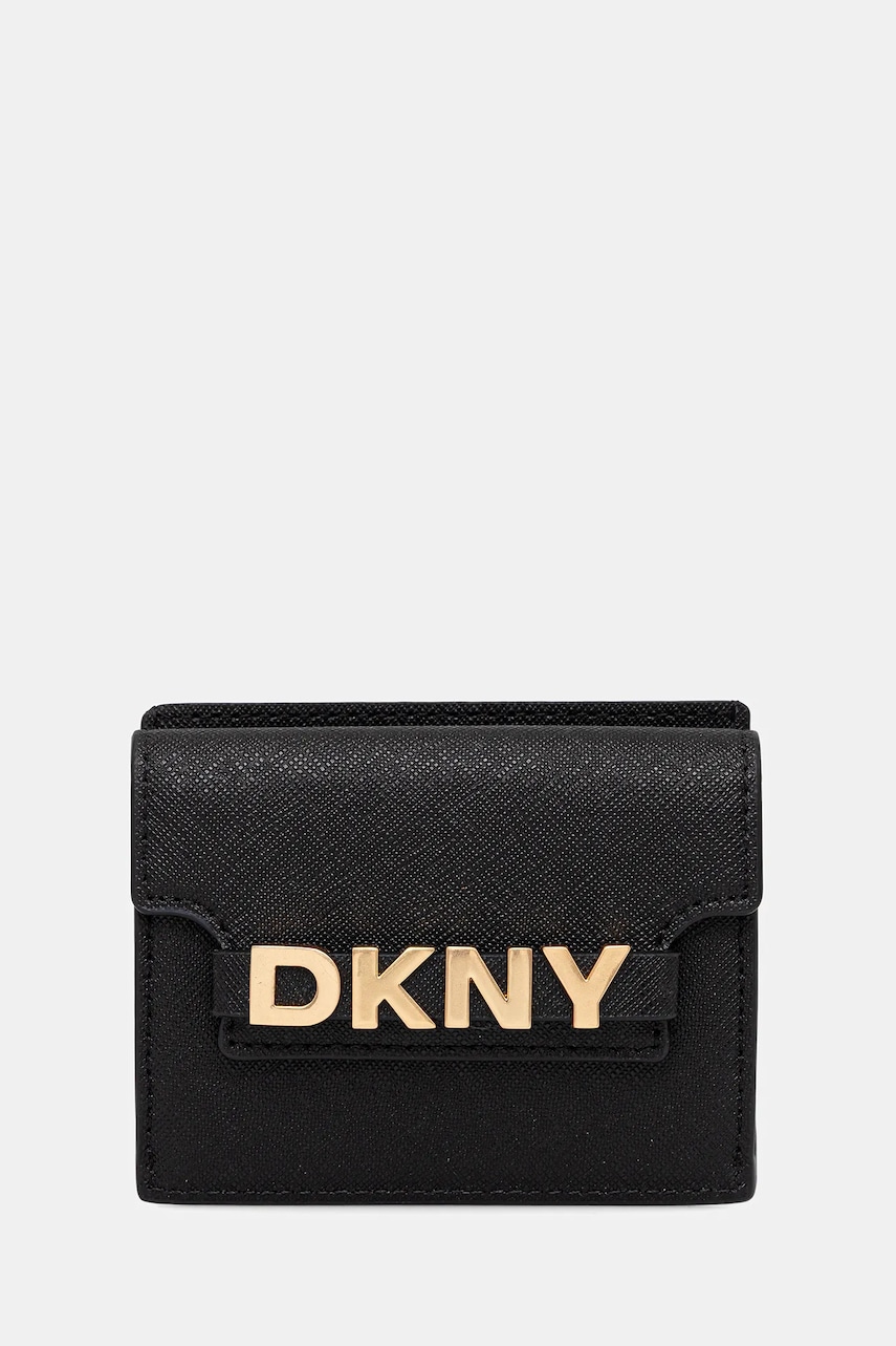 Dkny portofel de piele culoarea negru, R52ZKM22