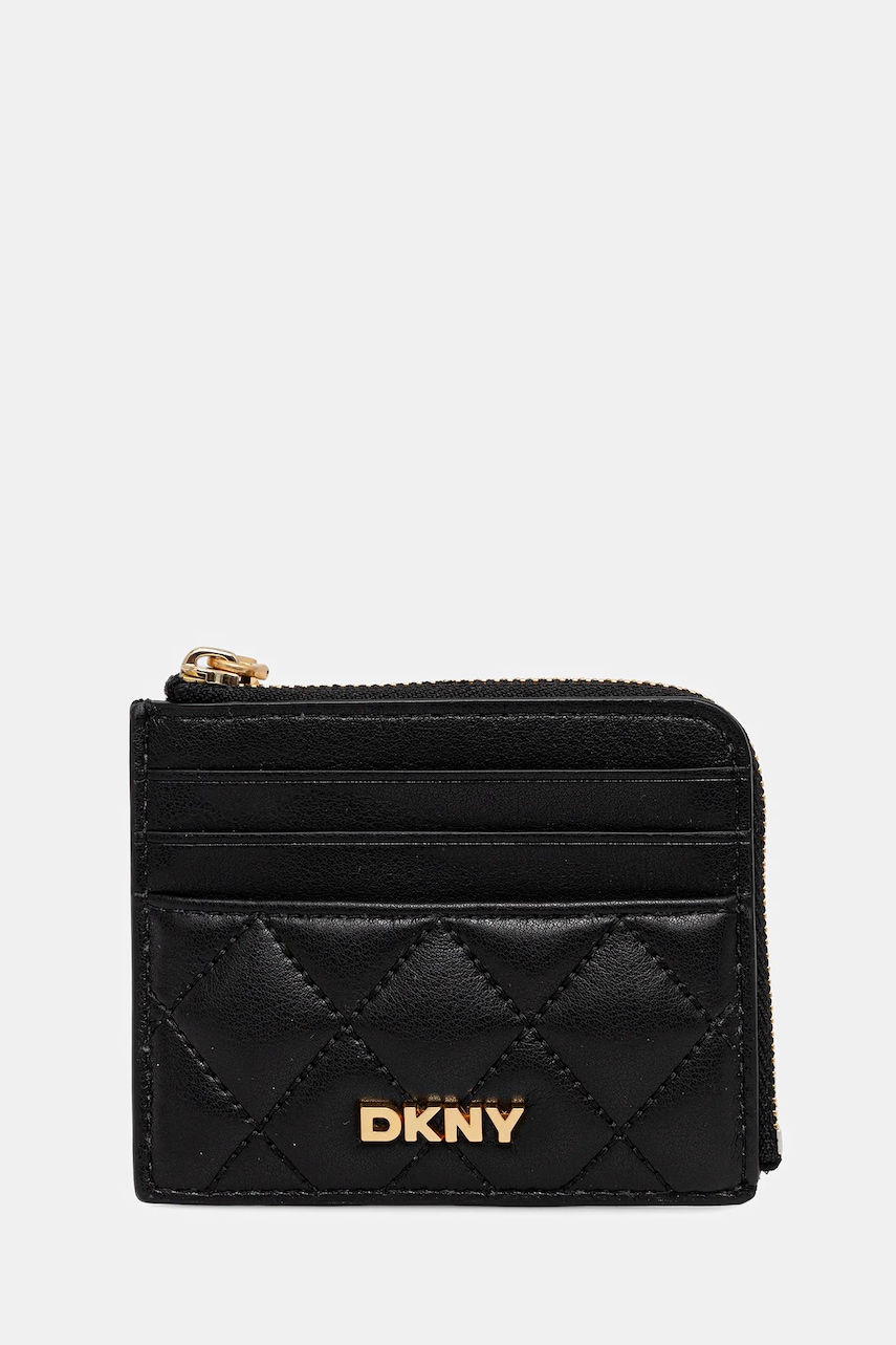 Dkny portofel de piele culoarea negru, R521KL12